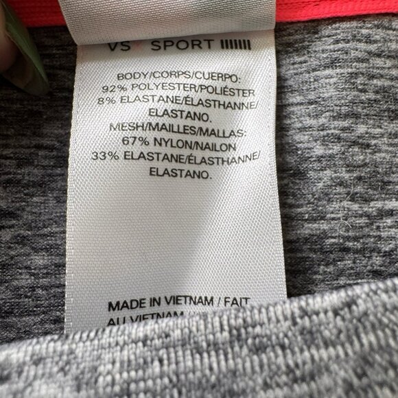 Victoria’s Secret Sport Cropped Workout Top Gray Size Large Netted - Picture 6 of 9